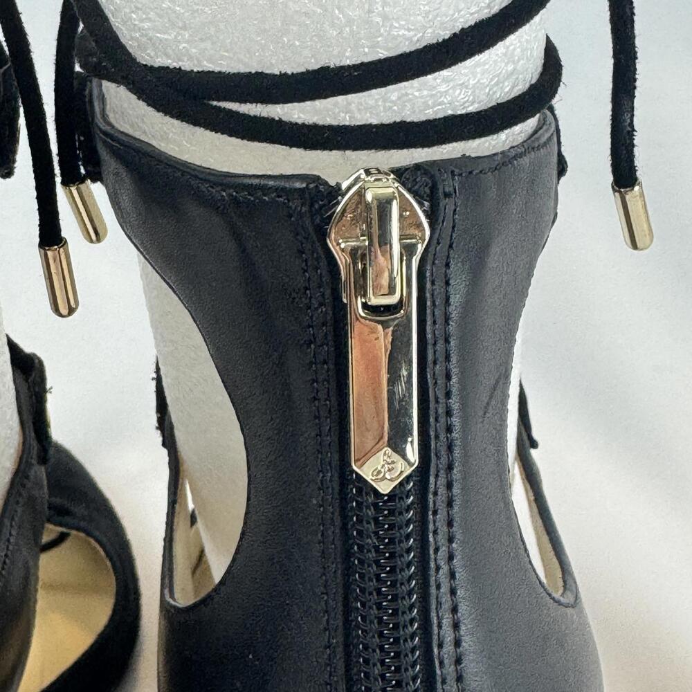 Sam Edelman Black Lace-Up Pointed Toe Heels - Size 9 - Picture 3 of 6